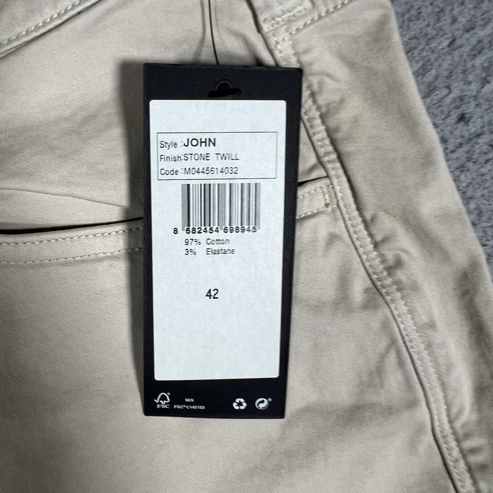 Mavi Shorts Mens 42 Stone Twill John 5 Pocket Chino Straight Fit Casual Logo NWT